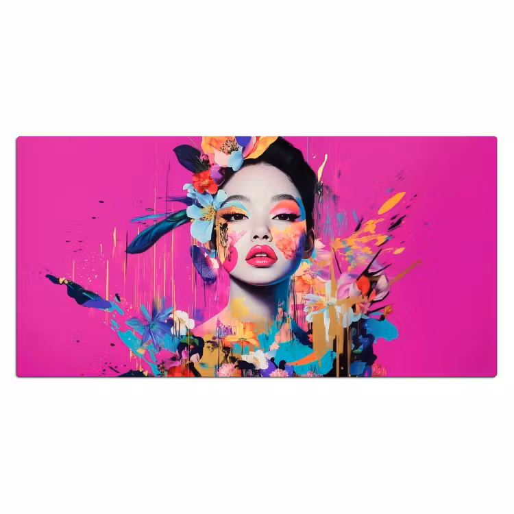 Bureau onderlegger - Vrouw - Portret - Abstract - Paars — 1