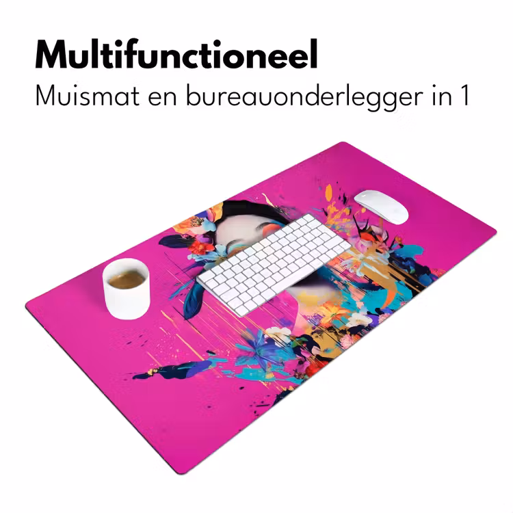 Bureau onderlegger - Vrouw - Portret - Abstract - Paars — 6