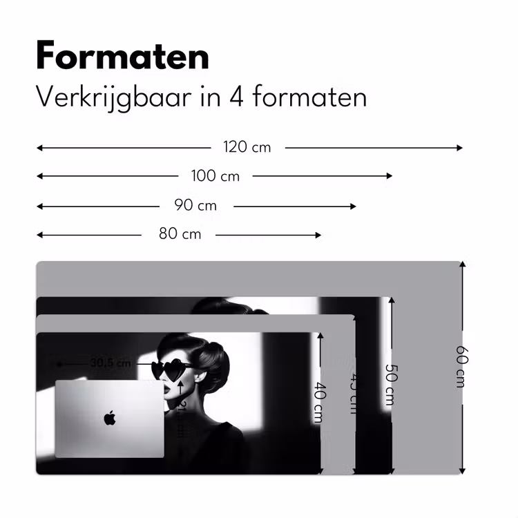 Bureau onderlegger - Vrouw - Zwart - Hart — 7
