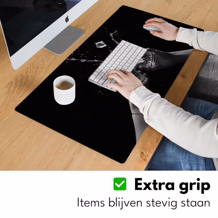 Bureau onderlegger - Whiskyglazen - Ijs - Spetters - Zwart — 5