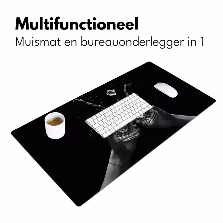 Bureau onderlegger - Whiskyglazen - Ijs - Spetters - Zwart — 6