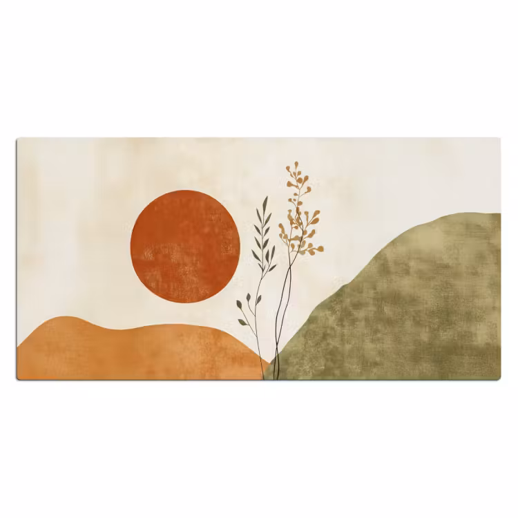 Bureau onderlegger - Zon - Abstract - Takken - Oranje — 1