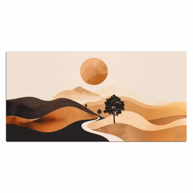 Bureau onderlegger - Zon - Heuvels - Boom - Abstract — 1