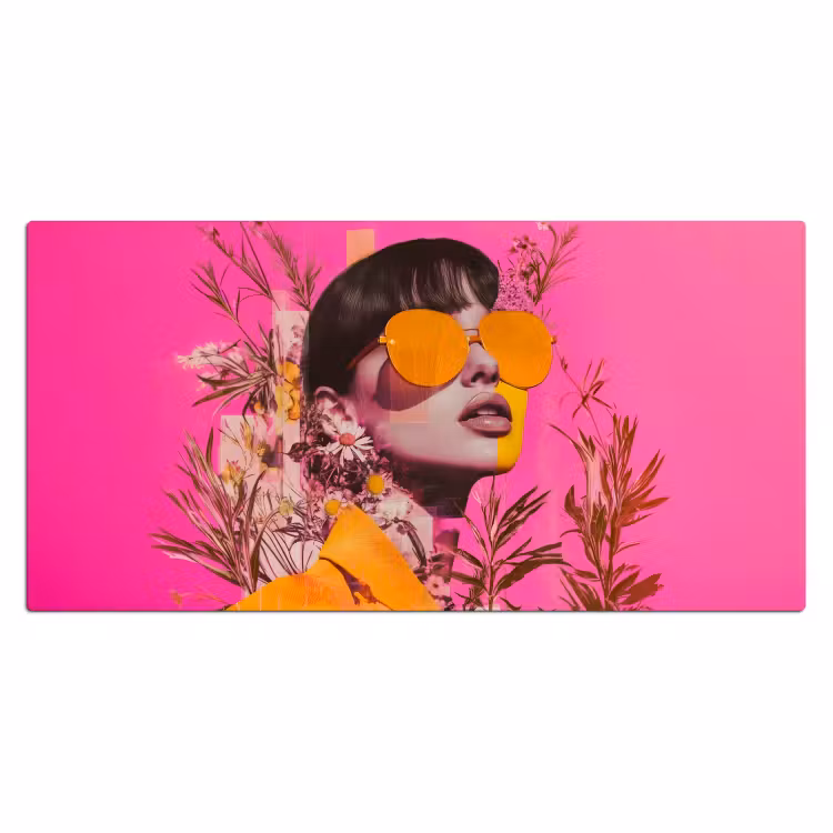 Bureau onderlegger - Zonnebril - Oranje - Vrouw - Planten — 1