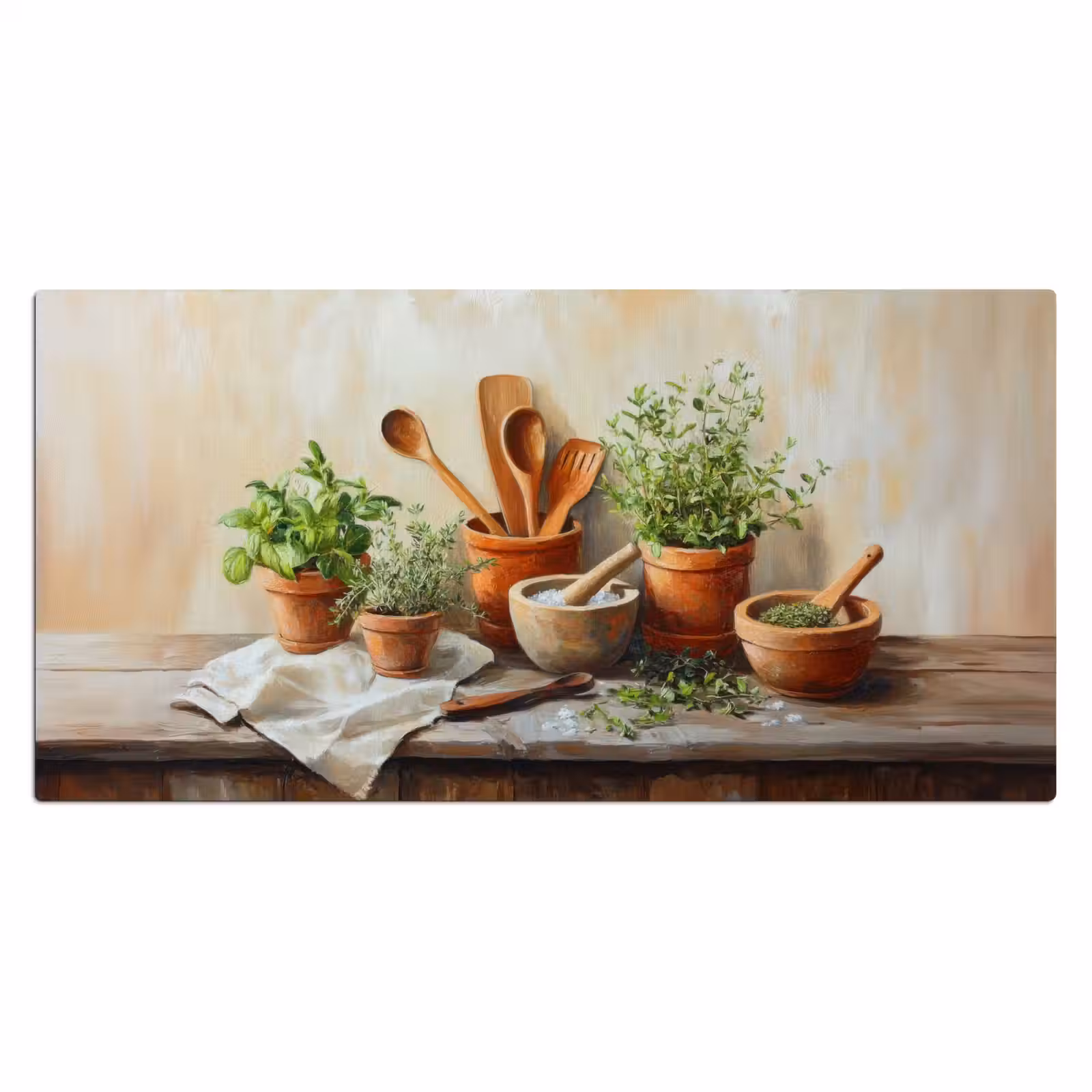 Bureau onderlegger - Potten - Kruiden - Hout — 1