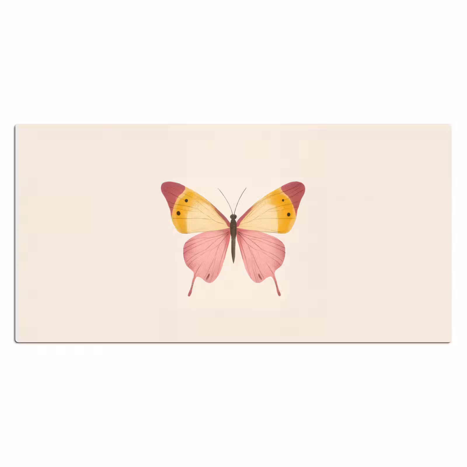 Bureau onderlegger - Vlinder - Illustratie - Roze — 1