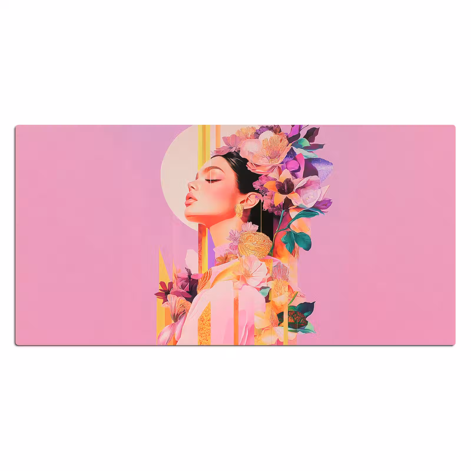 Bureau onderlegger - Vrouw - Bloemen - Paars - Abstract — 1