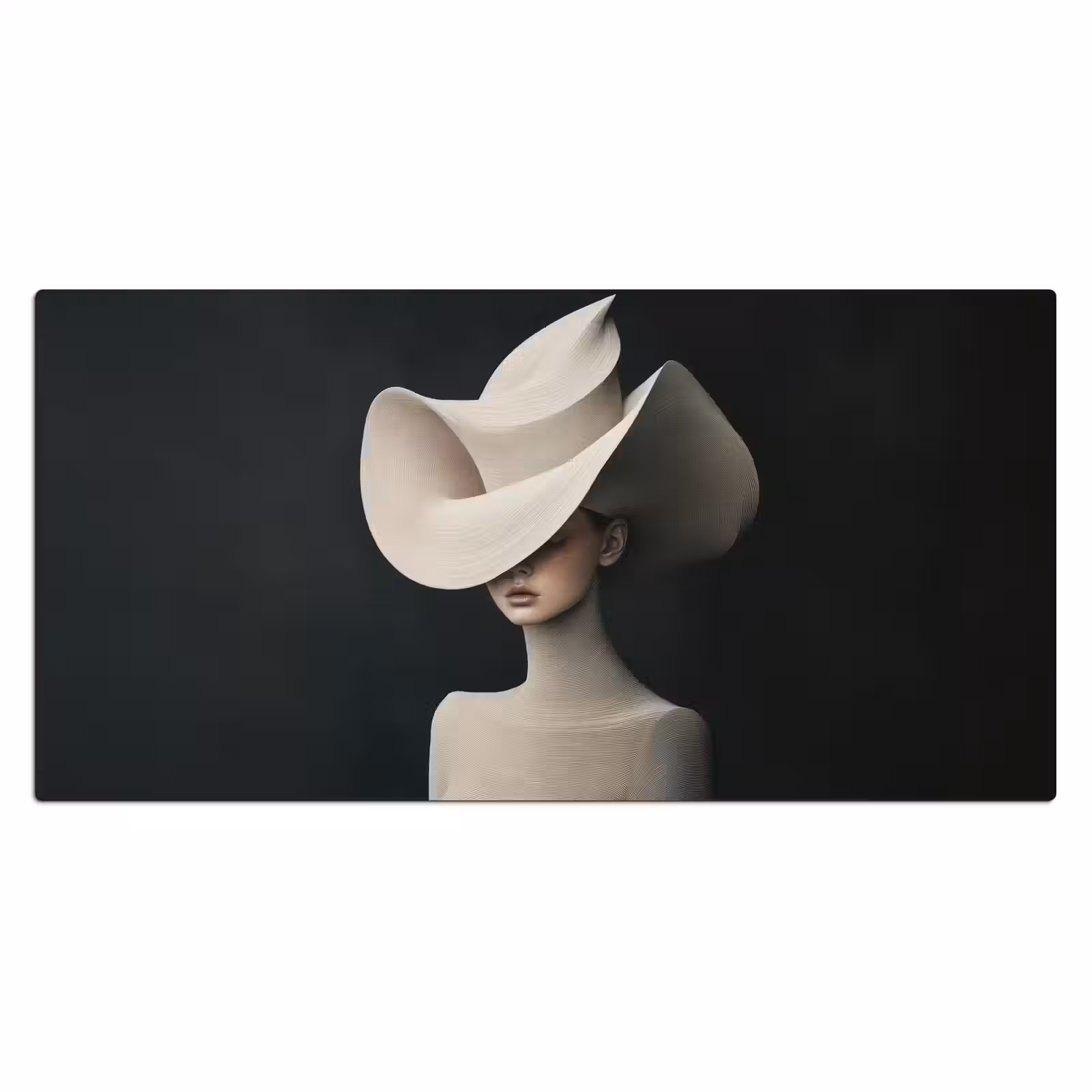 Bureau onderlegger - Vrouw - Golvende - Hoed — 1