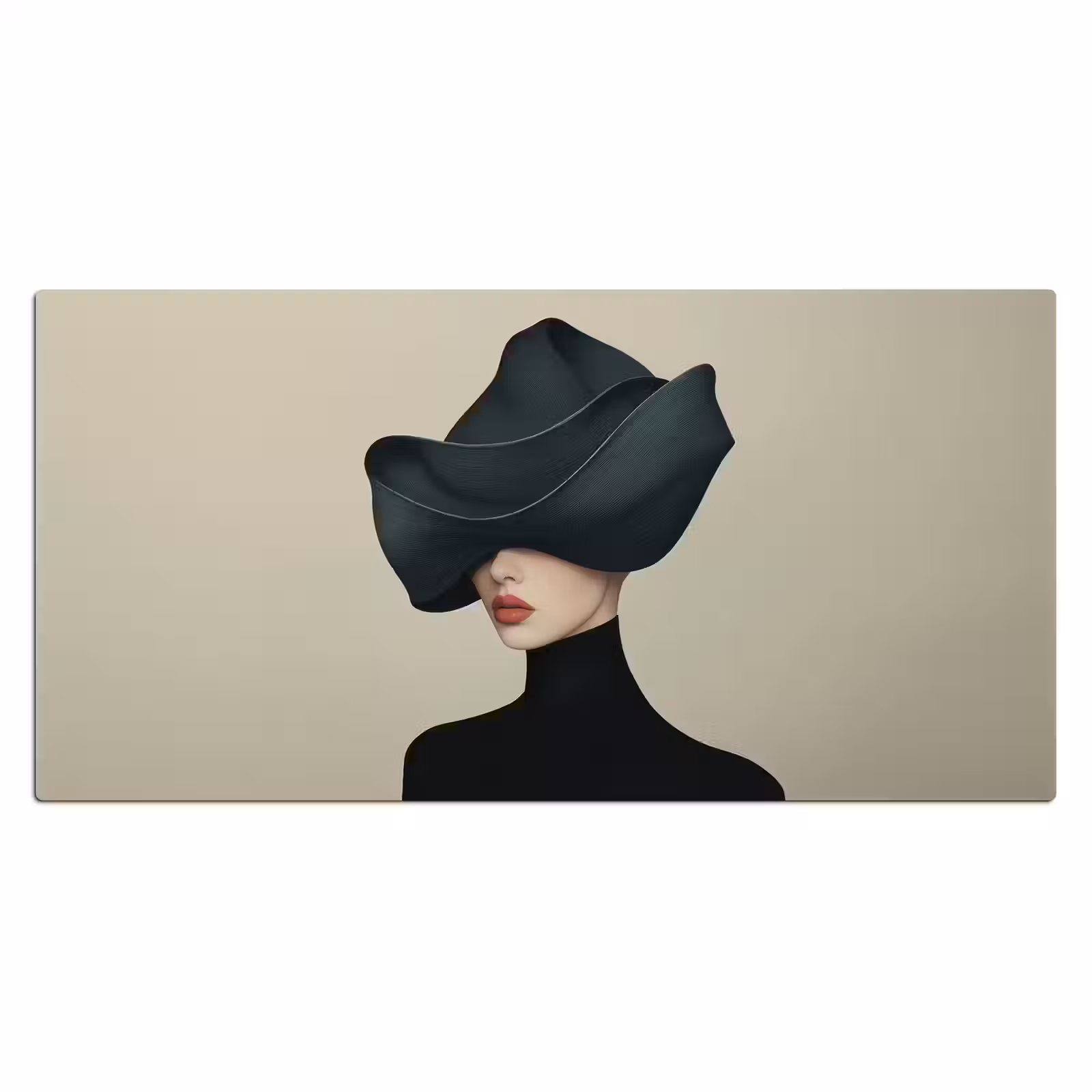 Bureau onderlegger - Vrouw - Groen - Hoed — 1