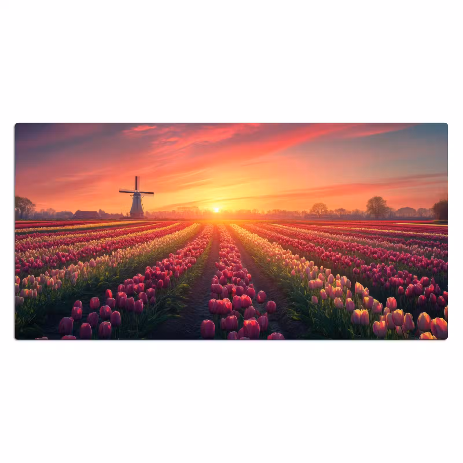 Bureau onderlegger - Windmolen - Zonsondergang - Landschap — 1