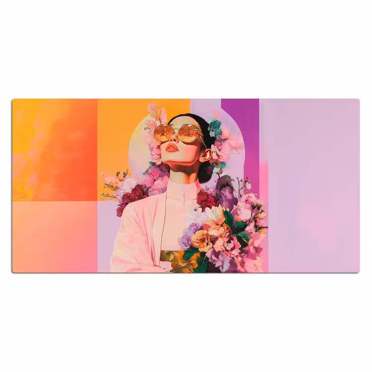 Bureau onderlegger - Portret - Vrouw - Abstract - Bloemen — 1