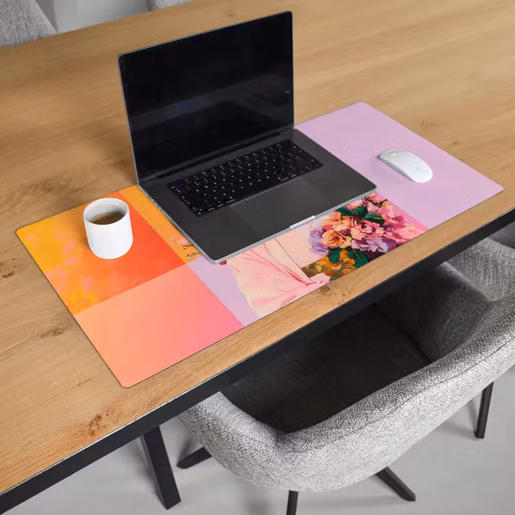 Bureau onderlegger - Portret - Vrouw - Abstract - Bloemen — 2
