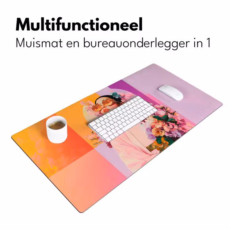 Bureau onderlegger - Portret - Vrouw - Abstract - Bloemen — 6