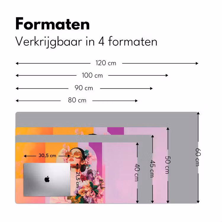 Bureau onderlegger - Portret - Vrouw - Abstract - Bloemen — 7