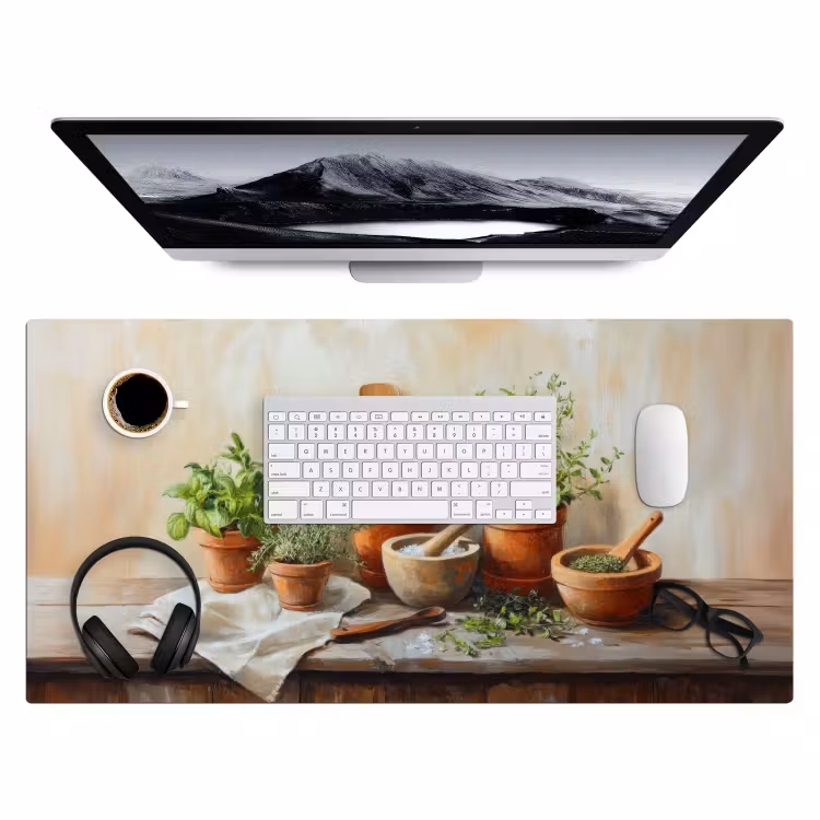 Bureau onderlegger - Potten - Kruiden - Hout — 3