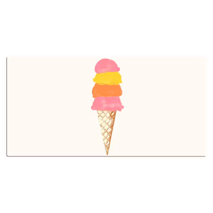 Bureau onderlegger - Schepijs - Hoorntje - Illustratie - Minimalistisch — 1