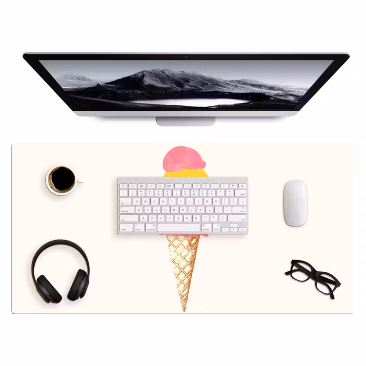 Bureau onderlegger - Schepijs - Hoorntje - Illustratie - Minimalistisch — 3