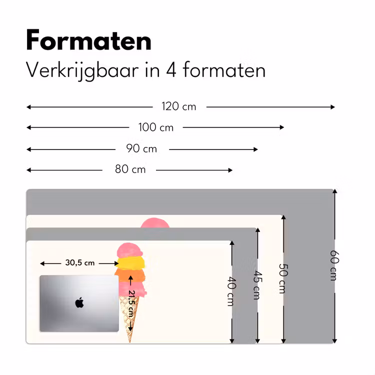 Bureau onderlegger - Schepijs - Hoorntje - Illustratie - Minimalistisch — 7