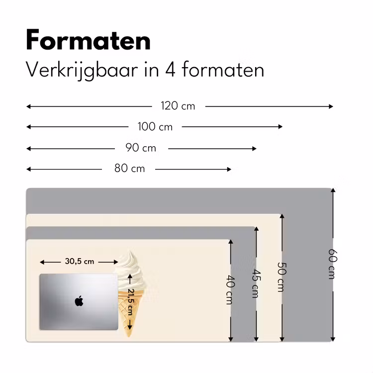 Bureau onderlegger - Softijs - Hoorntje - Wit — 7