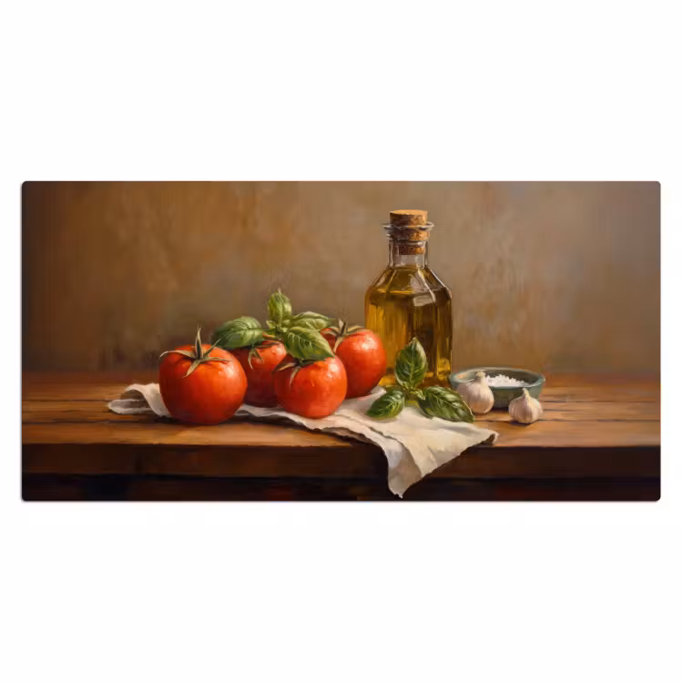 Bureau onderlegger - Tomaten - Olijfolie - Stilleven — 1
