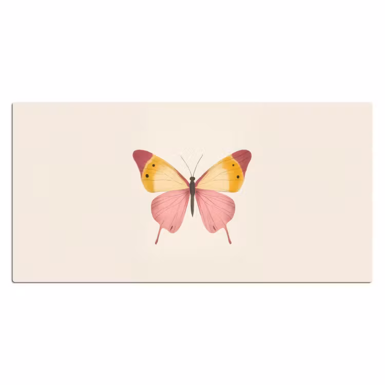 Bureau onderlegger - Vlinder - Illustratie - Roze — 1