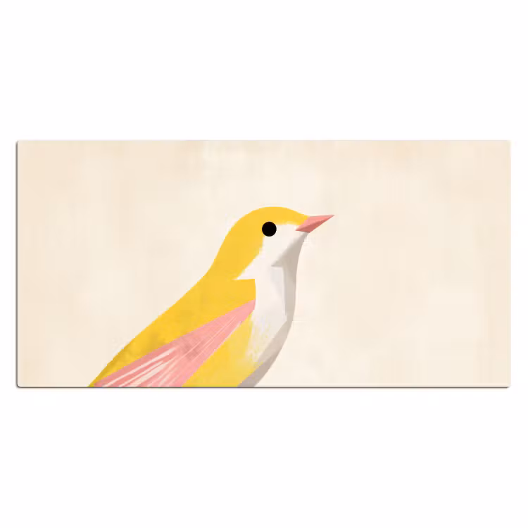 Bureau onderlegger - Vogel - Minimalistisch - Geel — 1