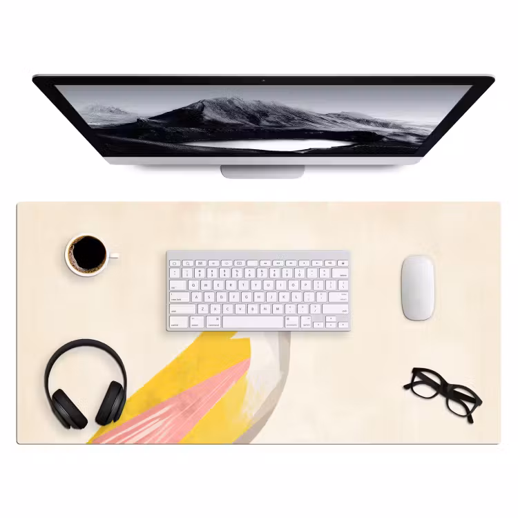 Bureau onderlegger - Vogel - Minimalistisch - Geel — 3