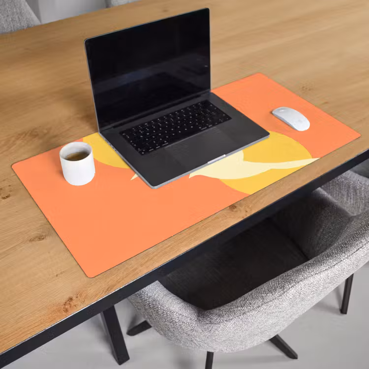 Bureau onderlegger - Vogels - Cirkels - Geel — 2