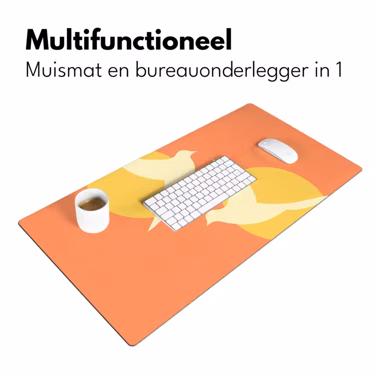 Bureau onderlegger - Vogels - Cirkels - Geel — 6
