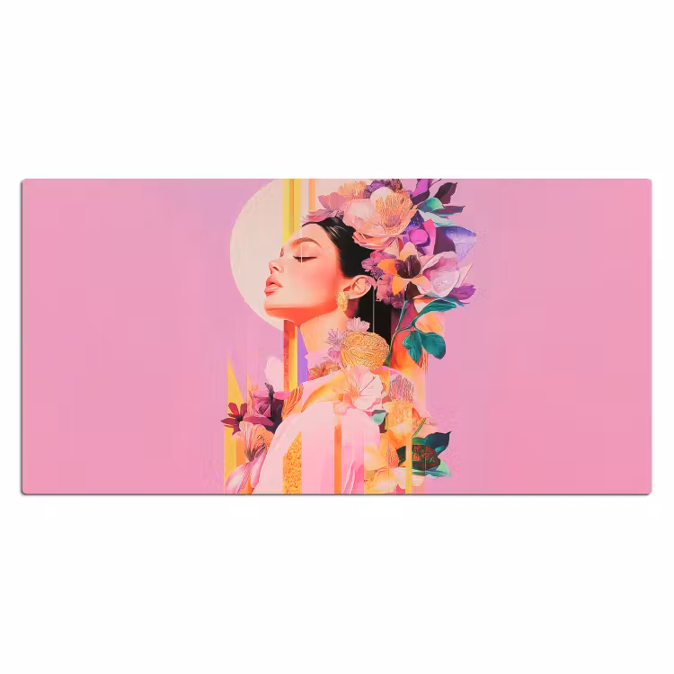 Bureau onderlegger - Vrouw - Bloemen - Paars - Abstract — 1
