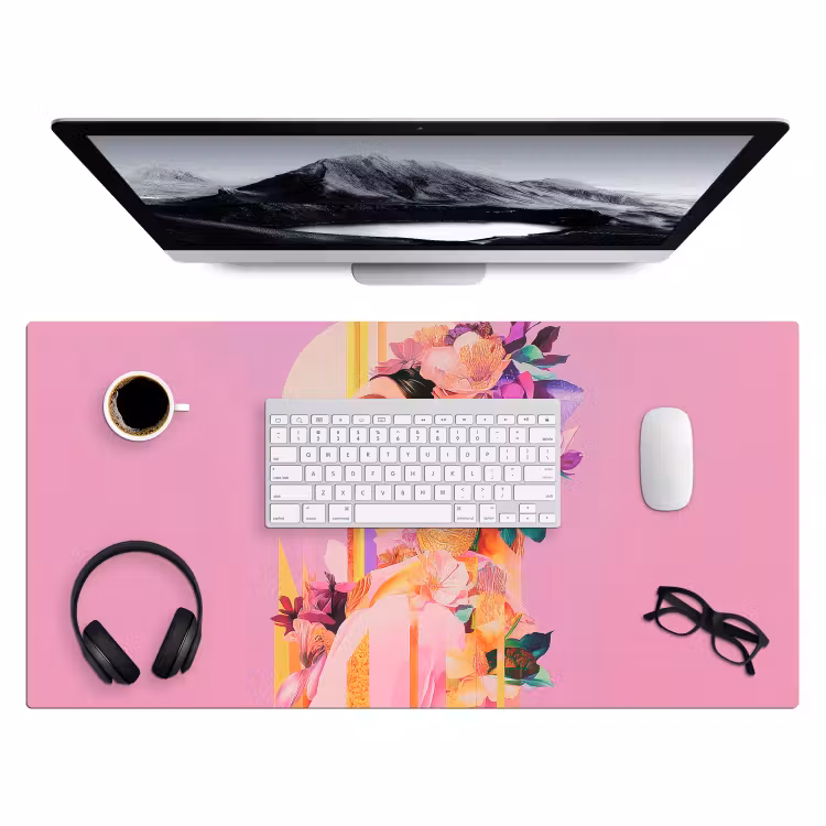 Bureau onderlegger - Vrouw - Bloemen - Paars - Abstract — 3