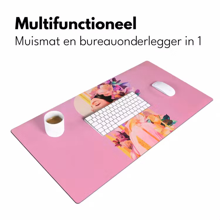 Bureau onderlegger - Vrouw - Bloemen - Paars - Abstract — 6