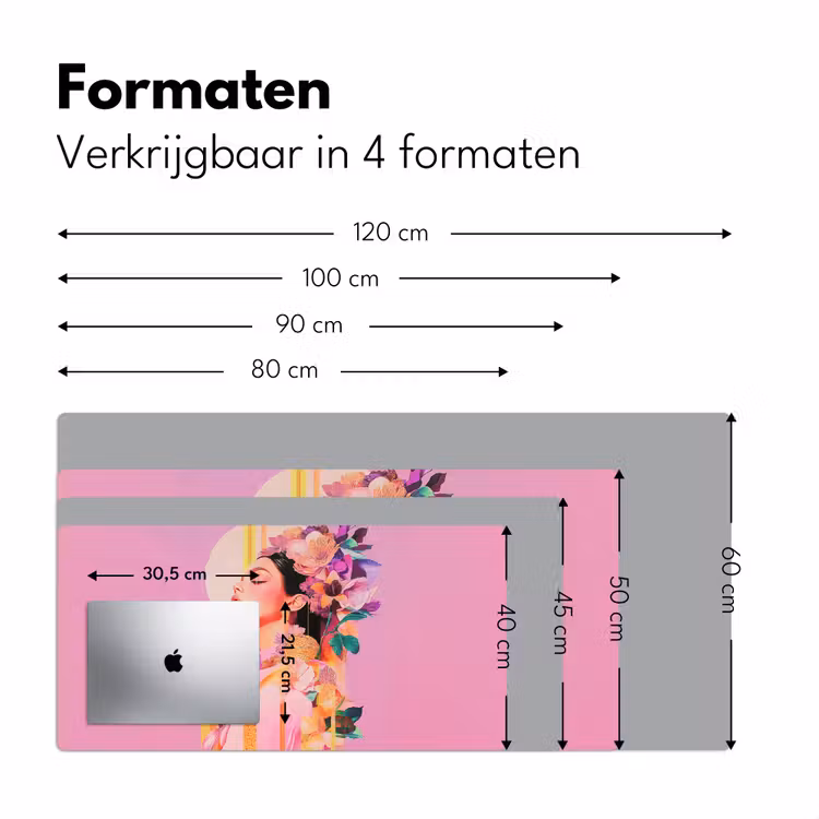 Bureau onderlegger - Vrouw - Bloemen - Paars - Abstract — 7