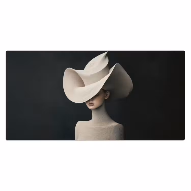 Bureau onderlegger - Vrouw - Golvende - Hoed — 1