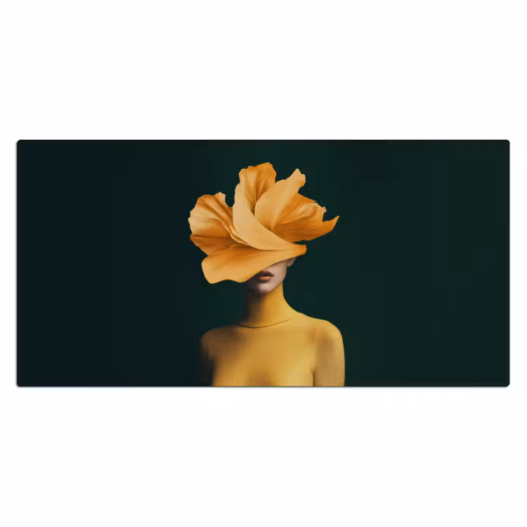Bureau onderlegger - Vrouw - Hoed - Geel — 1