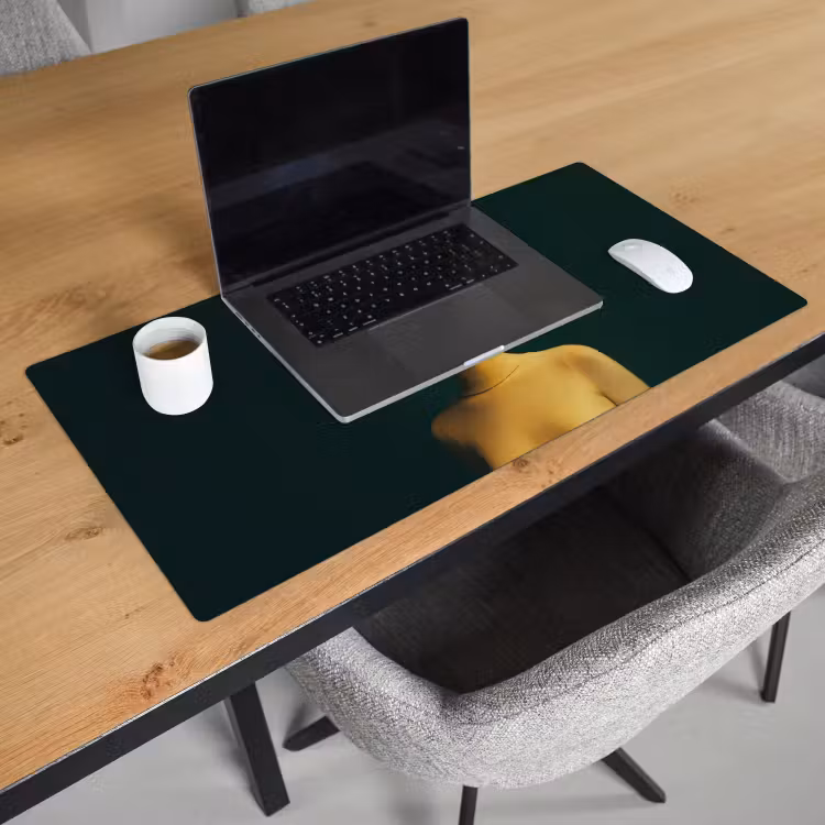 Bureau onderlegger - Vrouw - Hoed - Geel — 2