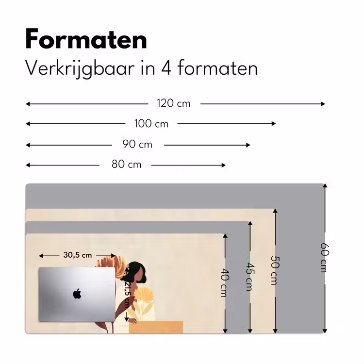 Bureau onderlegger - Vrouw - Minimalistisch - Bloem — 7