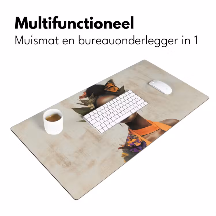 Bureau onderlegger - Vrouw - Zonnebril - Vlinder - Bloemen — 6