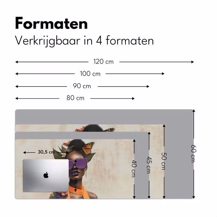 Bureau onderlegger - Vrouw - Zonnebril - Vlinder - Bloemen — 7