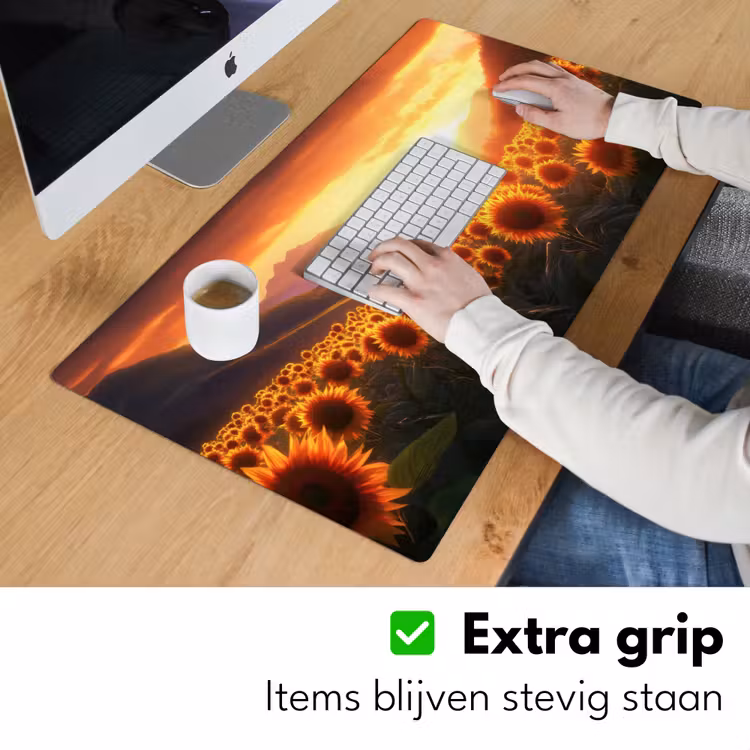 Bureau onderlegger - Zonnebloemen - Zonsondergang - Landschap — 5