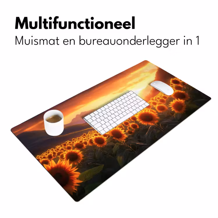 Bureau onderlegger - Zonnebloemen - Zonsondergang - Landschap — 6