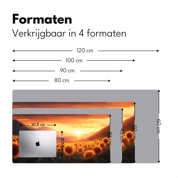 Bureau onderlegger - Zonnebloemen - Zonsondergang - Landschap — 7