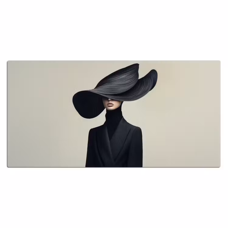Bureau onderlegger - Zwart - Vrouw - Hoed — 1
