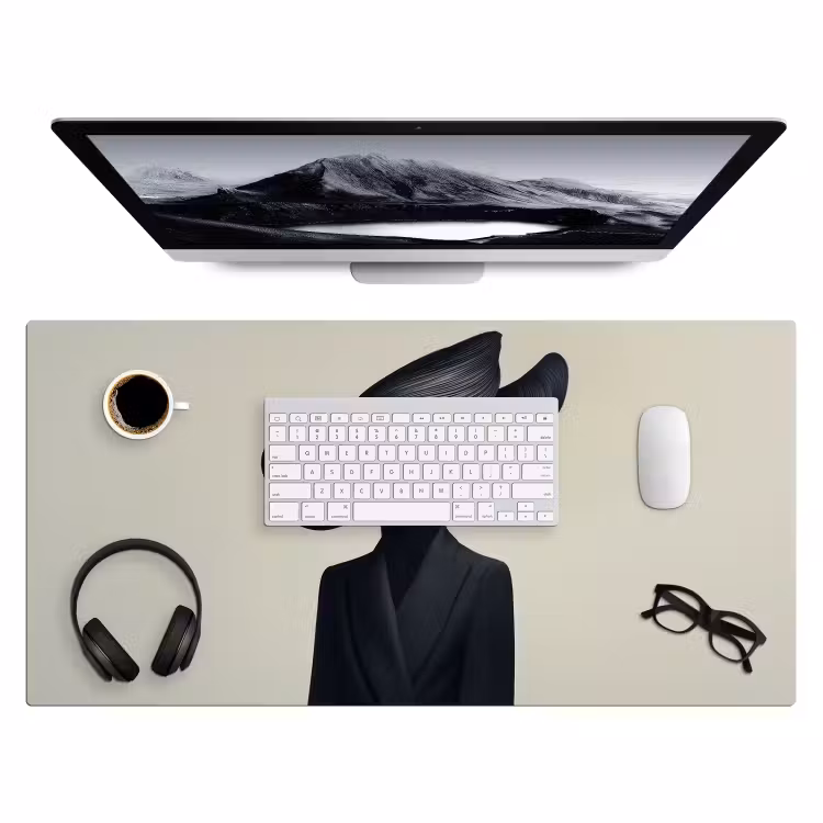 Bureau onderlegger - Zwart - Vrouw - Hoed — 3