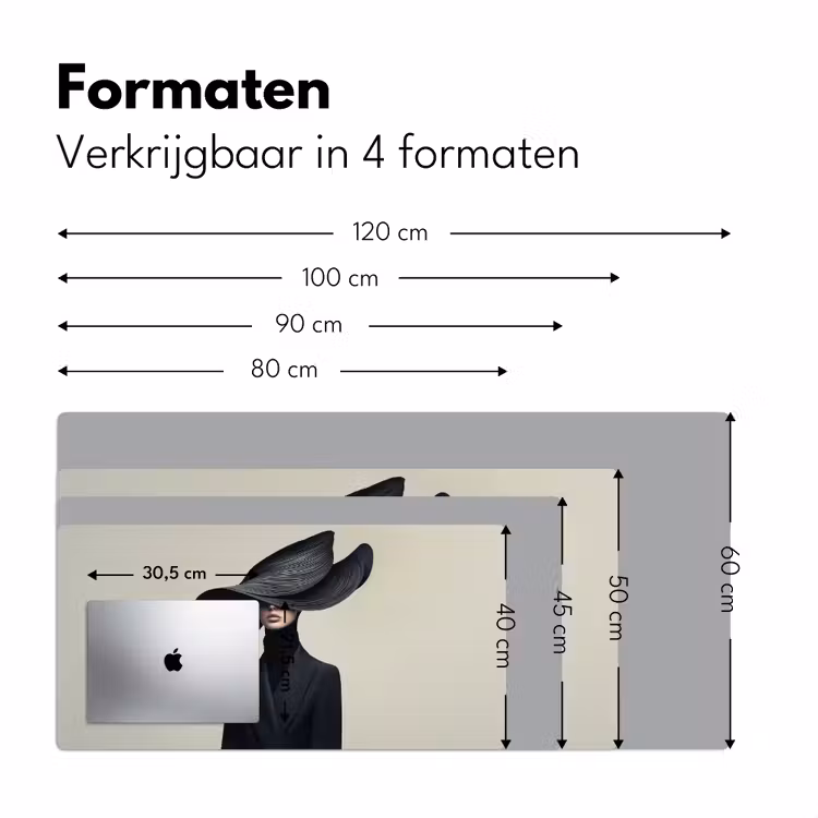 Bureau onderlegger - Zwart - Vrouw - Hoed — 7