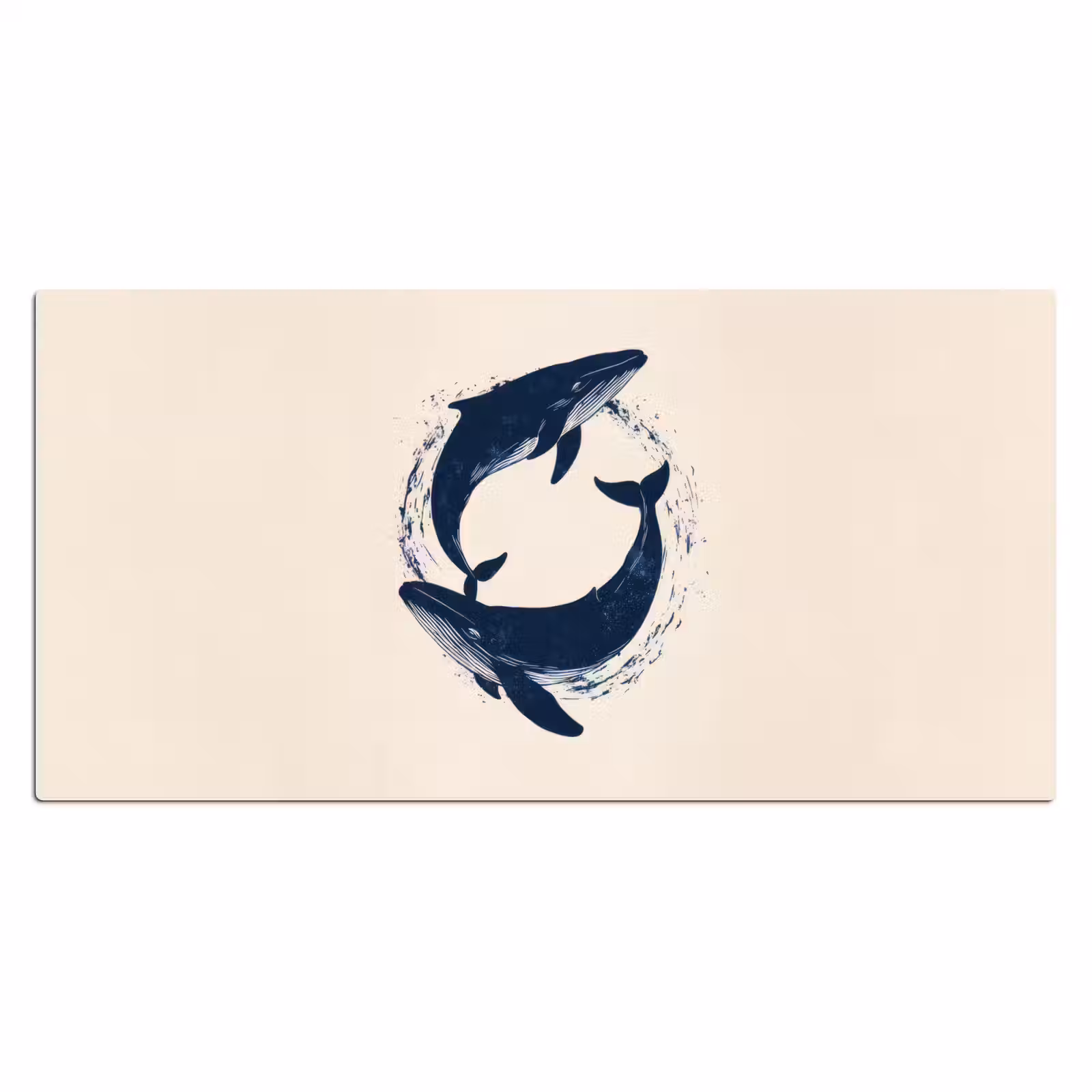 Bureau onderlegger - Walvissen - Spetters - Cirkel - Donkerblauw — 1
