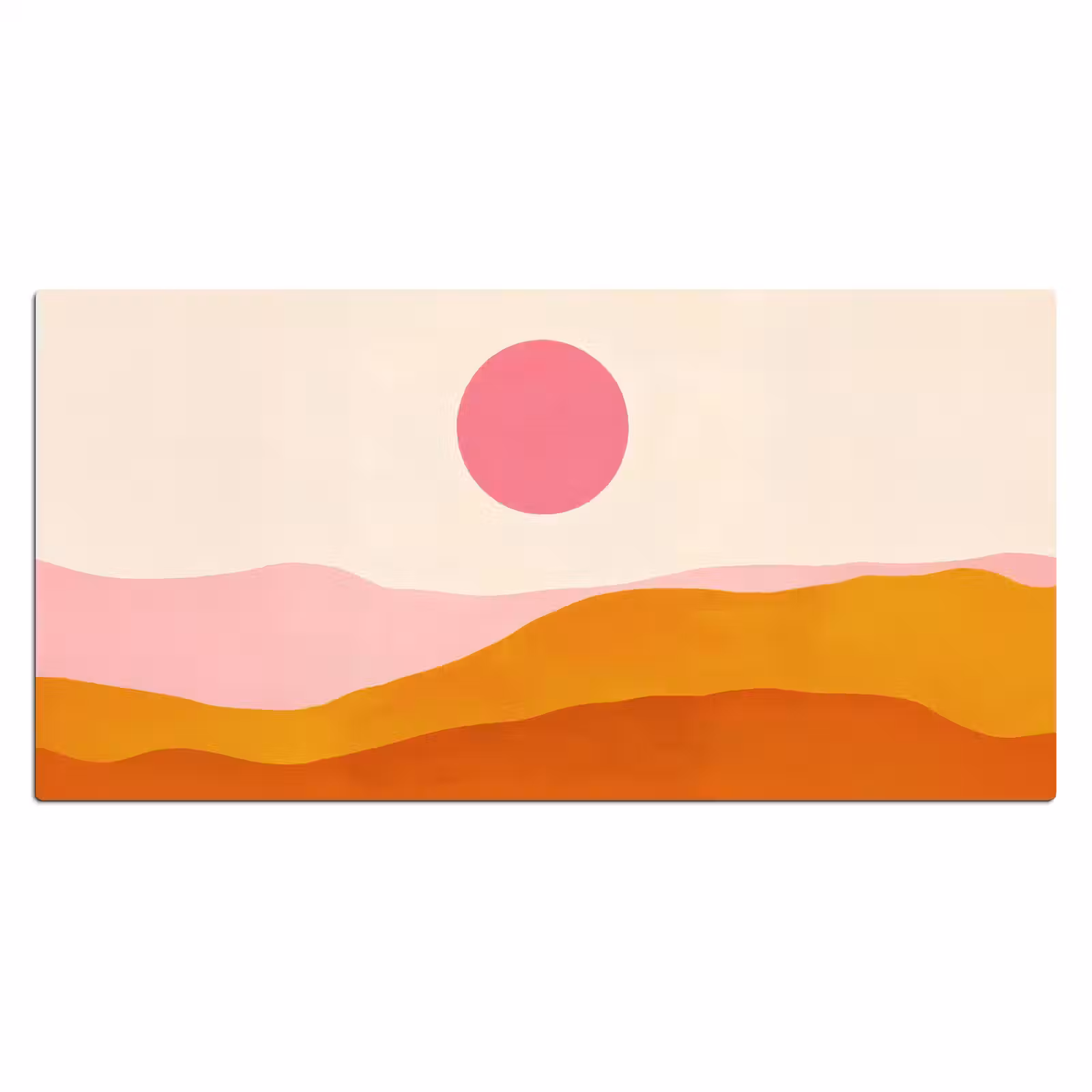 Bureau onderlegger - Zon - Heuvels - Abstract - Roze — 1