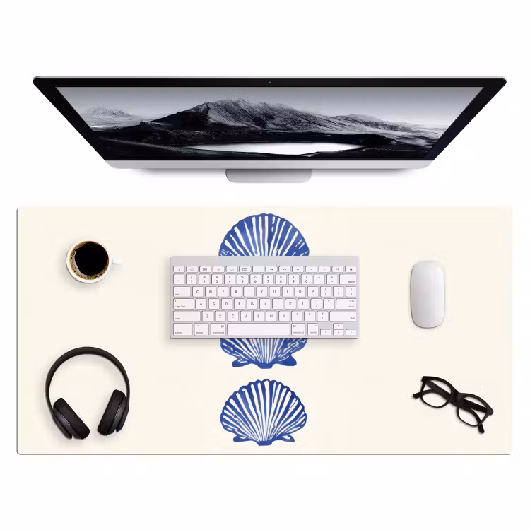 Bureau onderlegger - Schelpen - Blauw - Patroon — 3