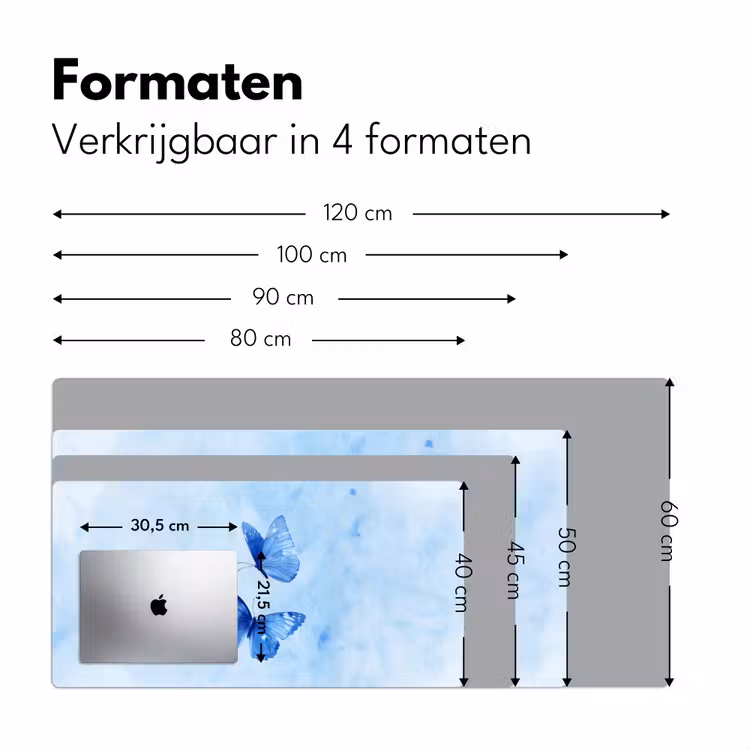 Bureau onderlegger - Vlinders - Sierlijk - Blauw — 7