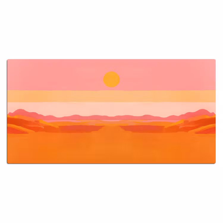 Bureau onderlegger - Zon - Abstract - Landschap - Oranje — 1